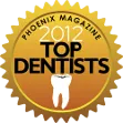 Gold award badge for Top Dentists from Affinity Dental Queen Creek recognition seal.